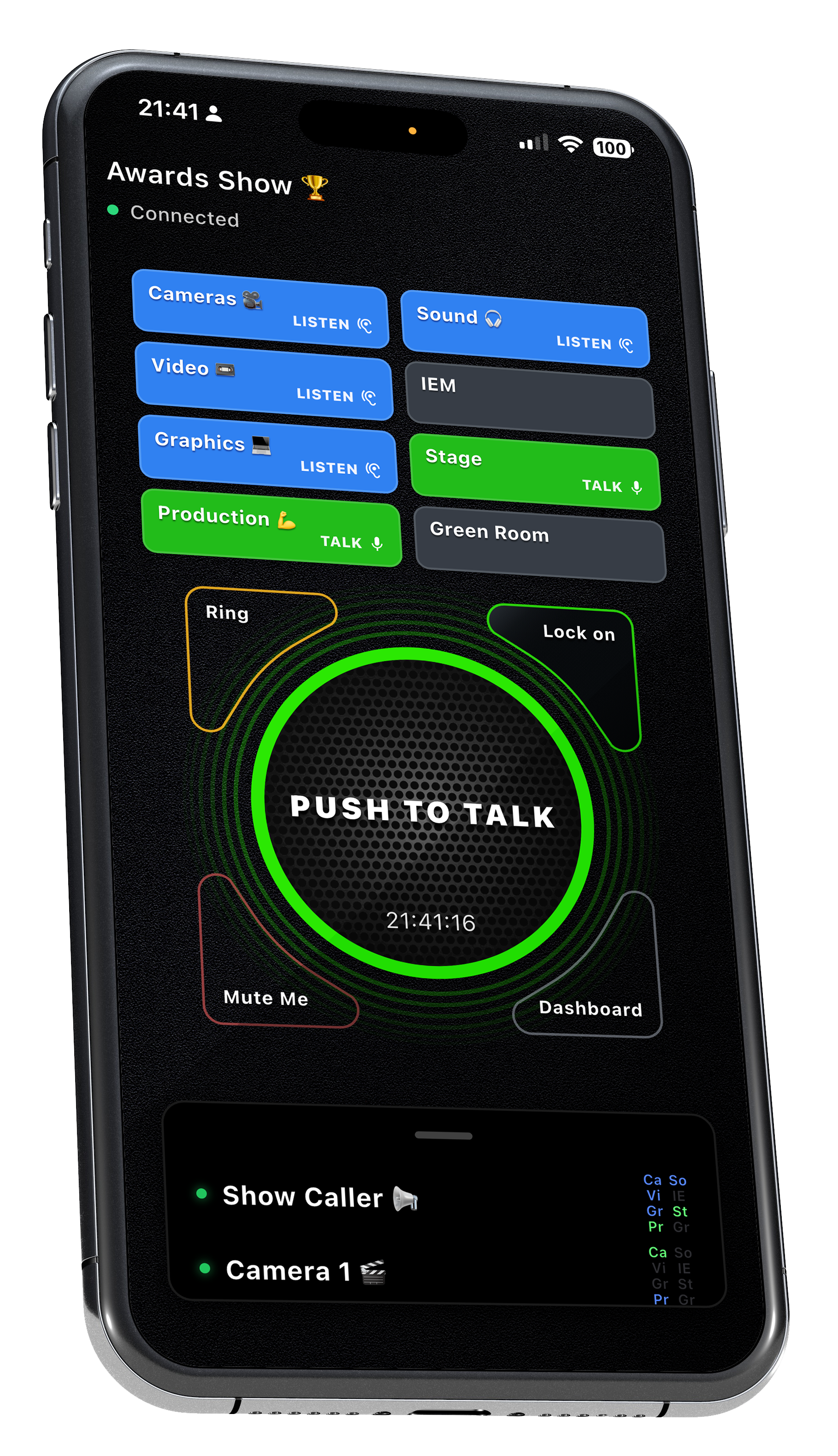 BackChat Push To Talk interface
