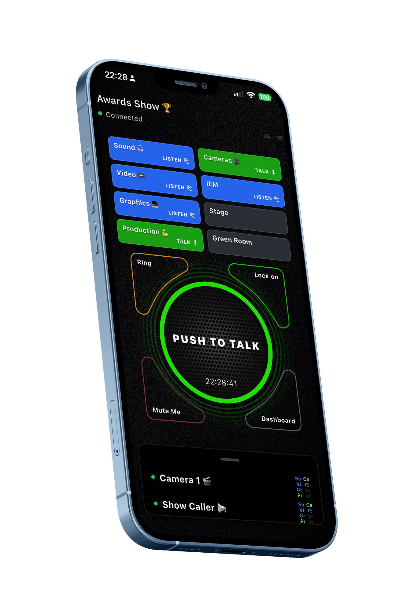 BackChat Push To Talk interface